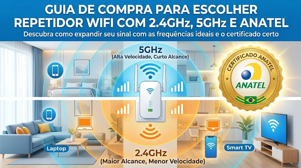 Guia de Compra Para Escolher Repetidor WiFi com 2.4GHz, 5GHz e Anatel
