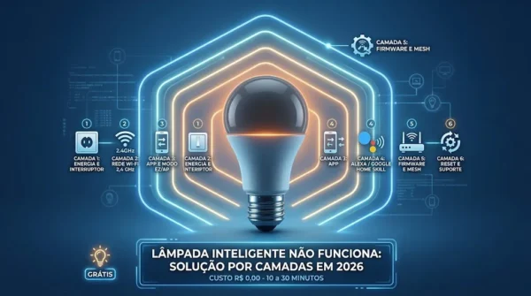 Lâmpada Inteligente Não Funciona: Solução por Camadas Sem Gastar 2026
