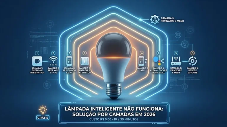 Lâmpada Inteligente Não Funciona: Solução por Camadas Sem Gastar 2026