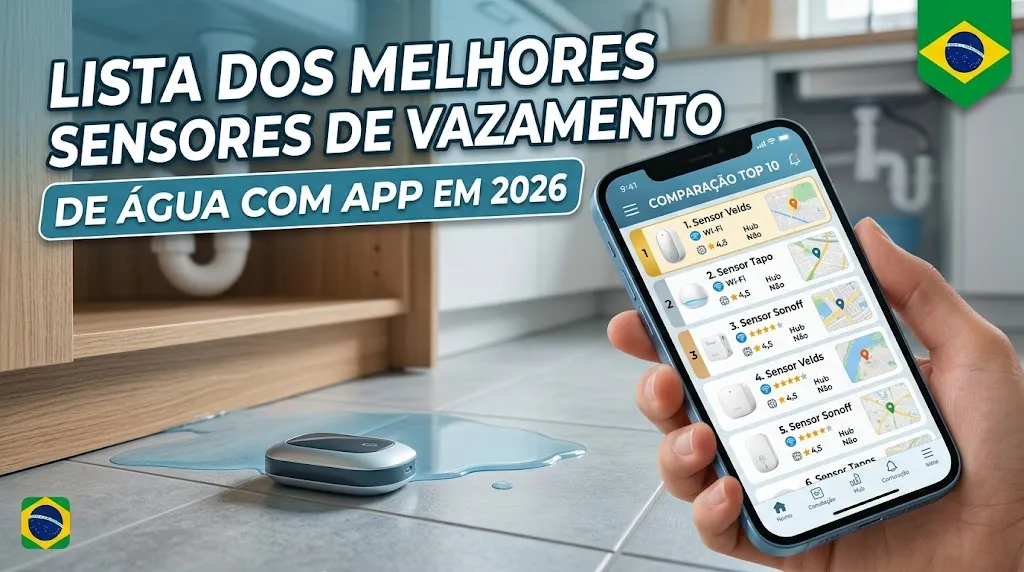 Lista dos Melhores Sensores de Vazamento de Água com App em 2026