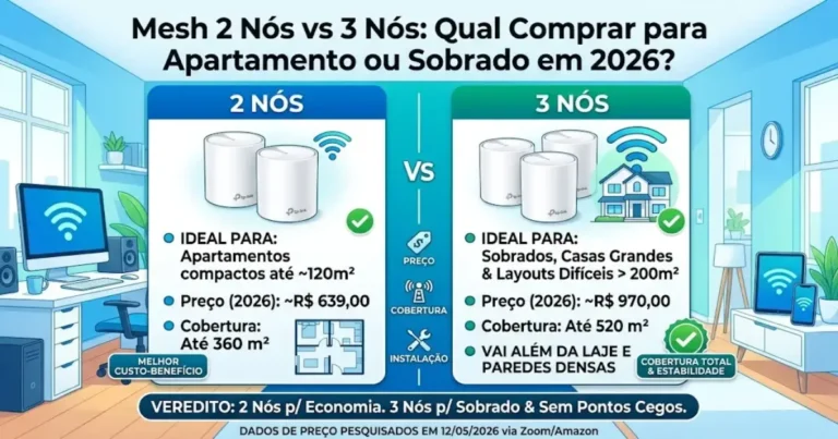 Mesh 2 Nós vs 3 Nós: Qual Comprar para Apartamento ou Sobrado em 2026?