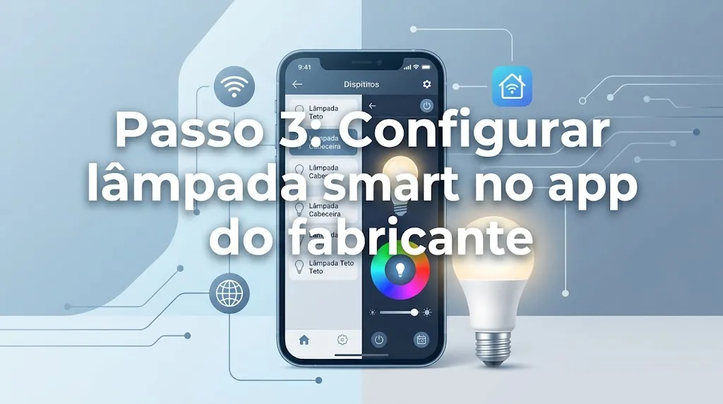 Passo 3: Configurar lâmpada smart no app do fabricante