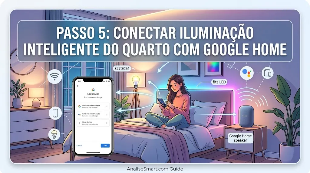 Passo 5: Conectar iluminação inteligente do quarto com Google Home