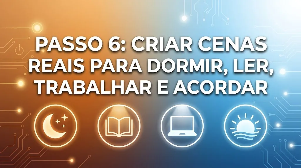 Passo 6: Criar cenas reais para dormir, ler, trabalhar e acordar