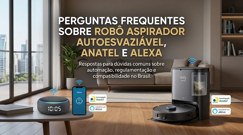 Perguntas Frequentes sobre Robô Aspirador Autoesvaziável, Anatel e Alexa