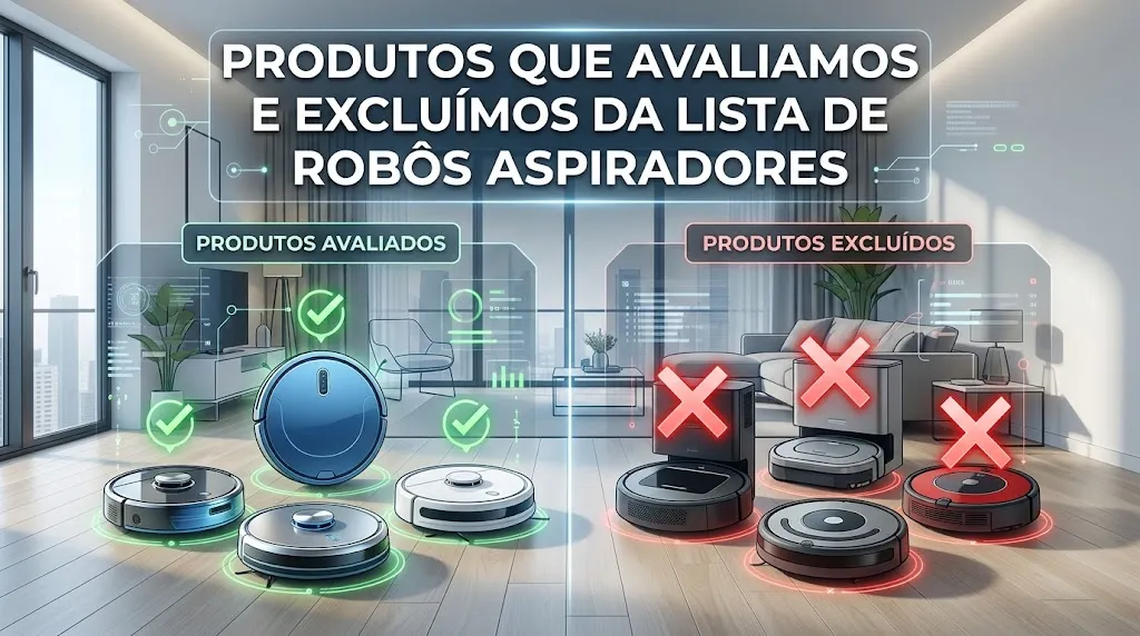 Produtos que Avaliamos e Excluímos da Lista de Robôs Aspiradores