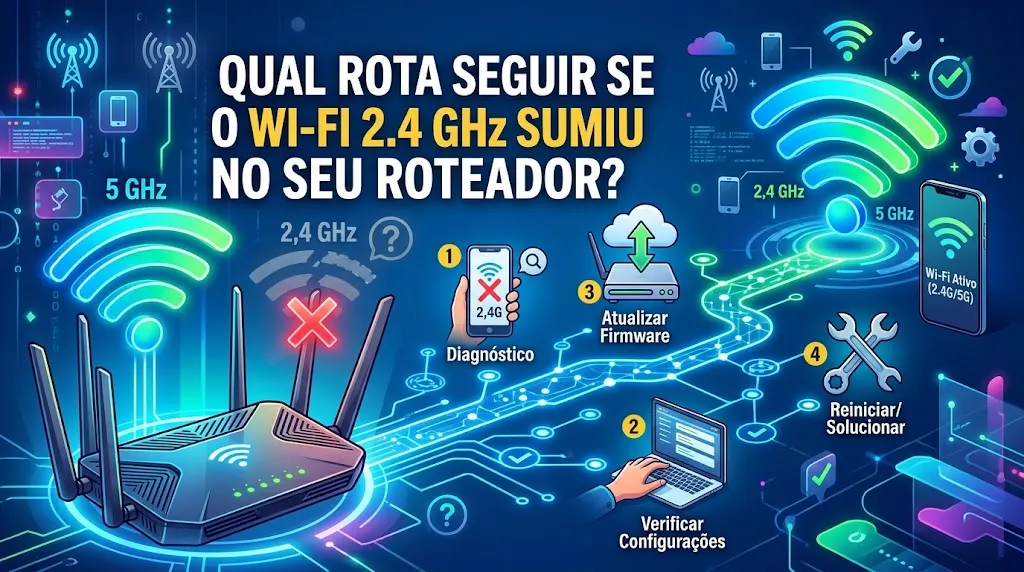 Qual rota seguir se o Wi-Fi 2.4 GHz sumiu no seu roteador?