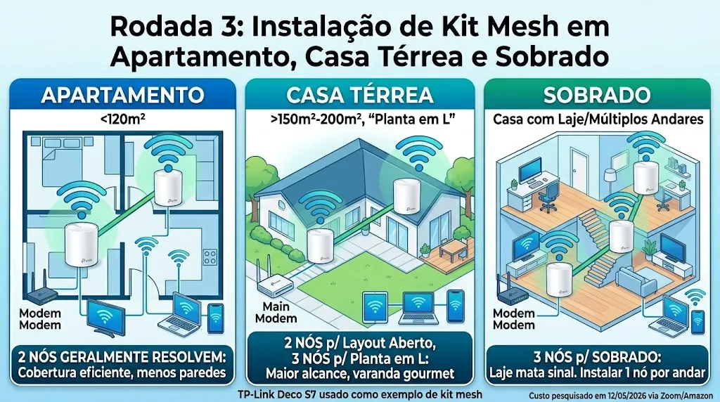 Rodada 3: Instalação de Kit Mesh em Apartamento, Casa Térrea e Sobrado