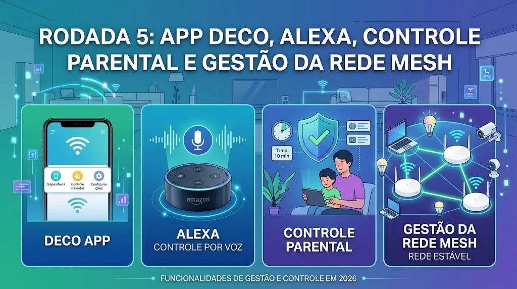 Rodada 5: App Deco, Alexa, Controle Parental e Gestão da Rede Mesh
