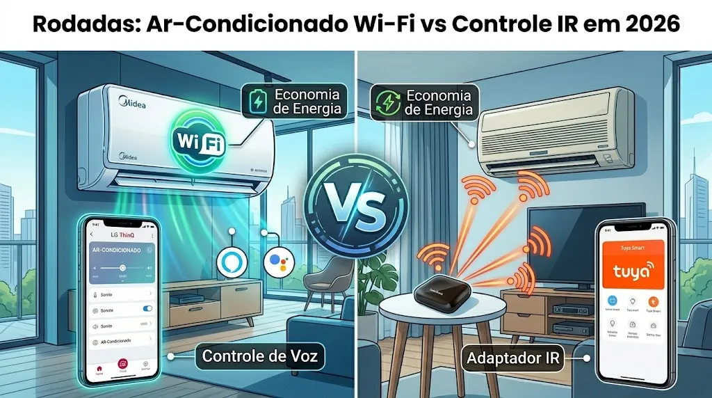 Rodadas: Ar-Condicionado Wi-Fi vs Controle IR em 2026