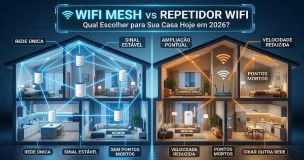 WiFi Mesh vs Repetidor WiFi: Qual Escolher para Sua Casa Hoje em 2026?