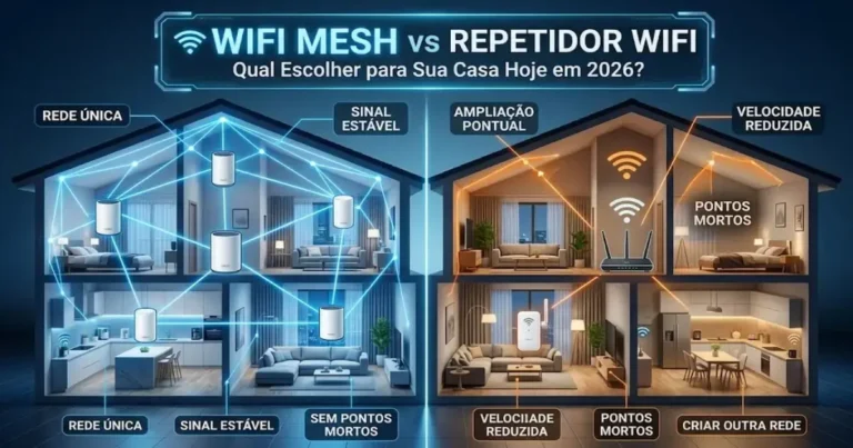 WiFi Mesh vs Repetidor WiFi: Qual Escolher para Sua Casa Hoje em 2026?