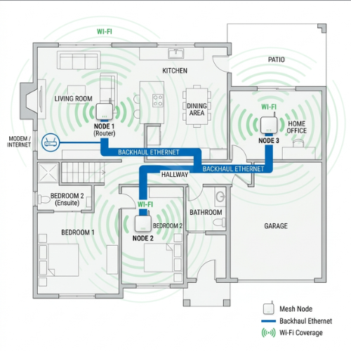 backhaul Ethernet em roteador Wi-Fi Mesh