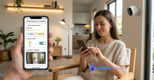 Controle de dispositivos inteligentes em uma casa conectada moderna