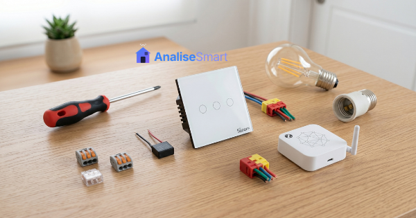 interruptor inteligente hub zigbee capacitor e conectores