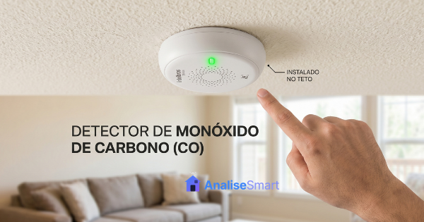 detector de monóxido de carbono instalado no teto
