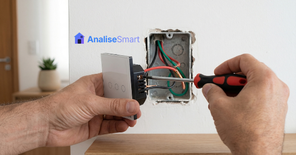 instalação de interruptor inteligente sem neutro em caixa 4x2