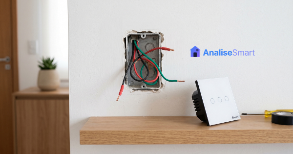 interruptor inteligente sem neutro em caixa 4x2 de casa brasileira