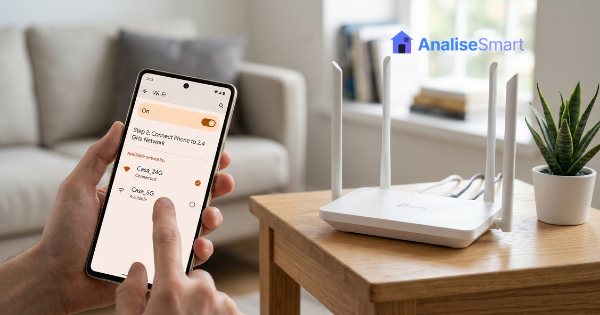 Separação de SSID 2.4 GHz e 5 GHz para configurar dispositivos inteligentes