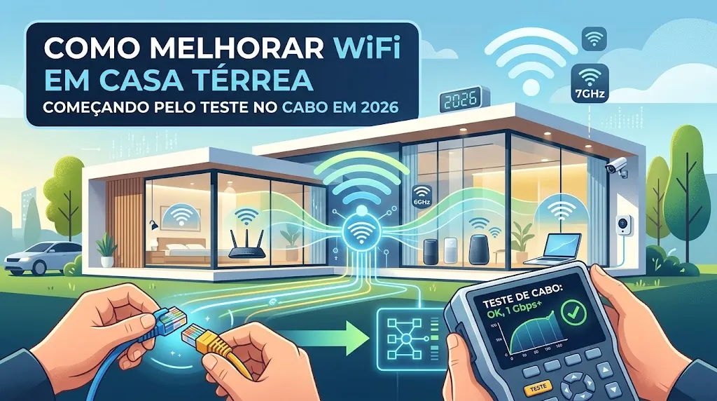 Como Melhorar WiFi em Casa Térrea Começando pelo Teste no Cabo em 2026
