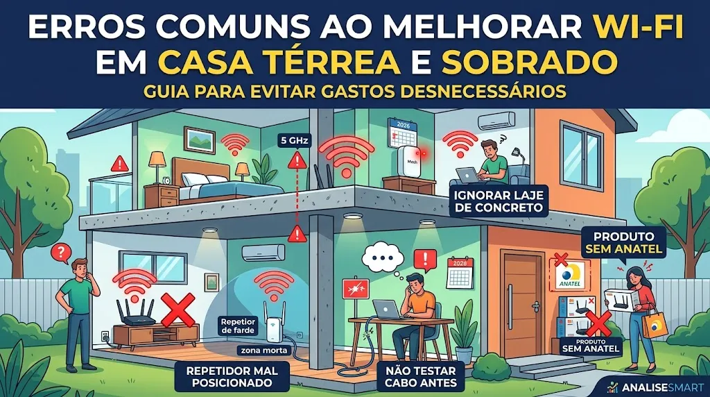 Erros Comuns ao Melhorar Wi-Fi em Casa Térrea e Sobrado