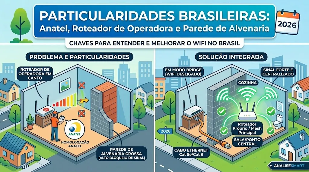 Particularidades brasileiras: Anatel, roteador de operadora e parede de alvenaria