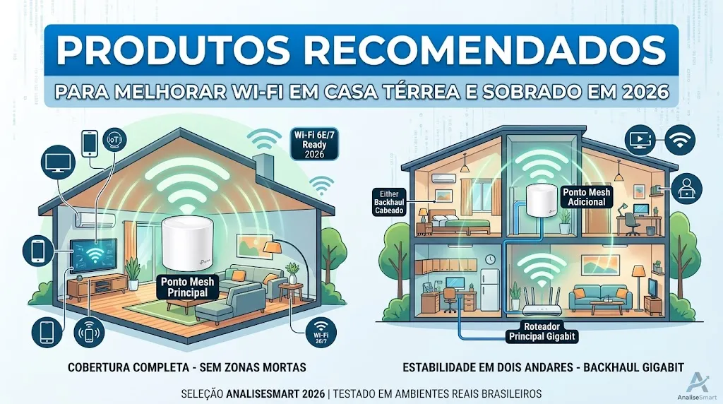 Produtos Recomendados para Melhorar Wi-Fi em Casa Térrea e Sobrado em 2026